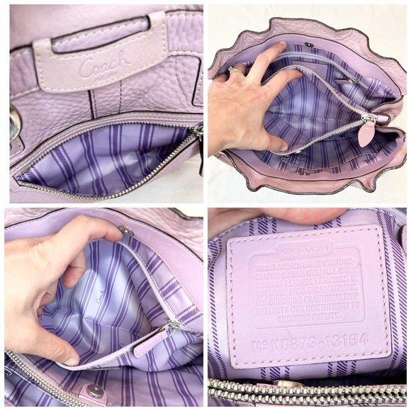 Coach Penelope Pebble Leather Satchel in Lilac - Picture 11 of 13
